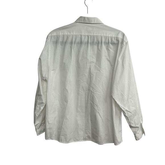 Rhinestone Western Fringe Shirt Carlton‎ Sport Embroidered White Size L - Picture 6 of 9